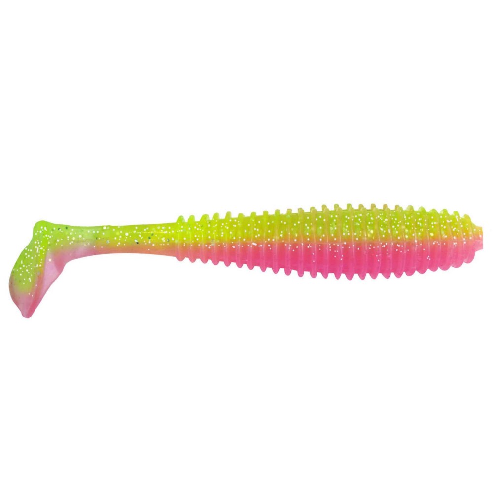 Angel Dom? Ne Gummifisch Canyonizer 2stk 14 5cm   29gr Limen Green Glitter Pink   Softbait