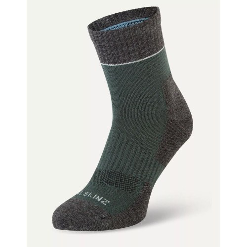 Sealskinz Morston Solo Qd  Ankle Sock Olive Grey Marl Cream