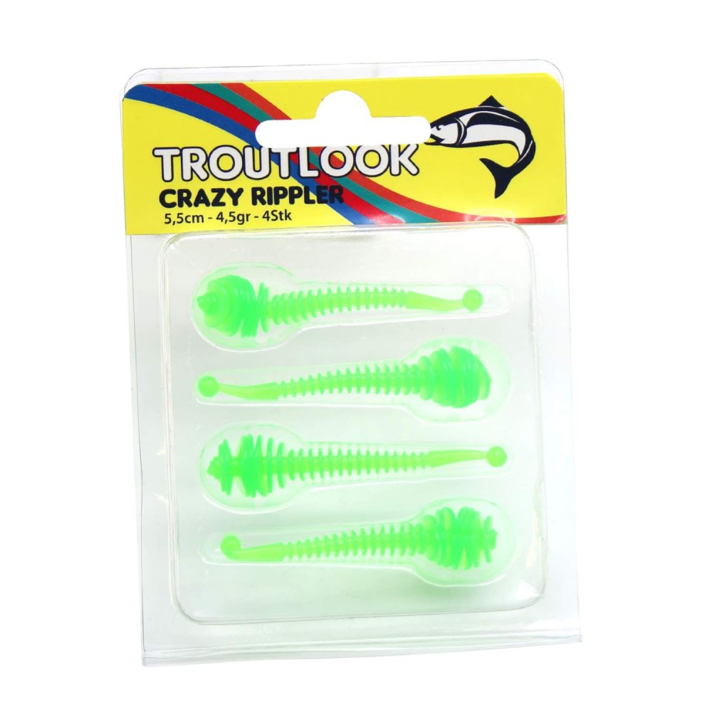 Troutlook Crazy Rippler Grøn   Gummidyr