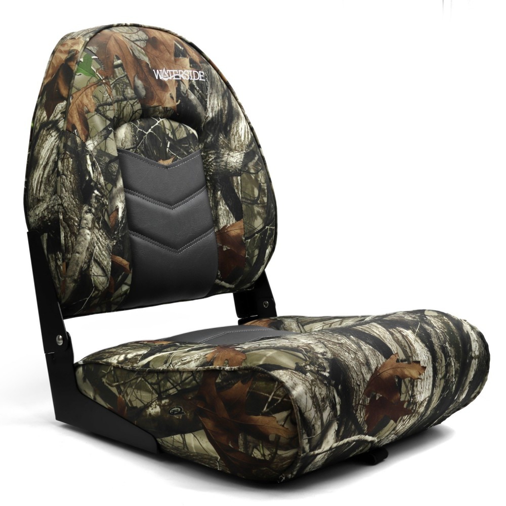 Waterside Camo Charcoal Bådsæde med Høj Ryg